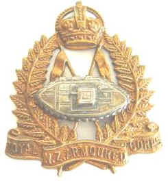 Royal NZ Armoured Corps K/C Officers Badge