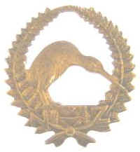 SCARCE WW1 NZ Reinfs Kiwi in Wreath Badge