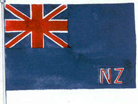Flag with Union Jack in corner and the letters 'NZ'